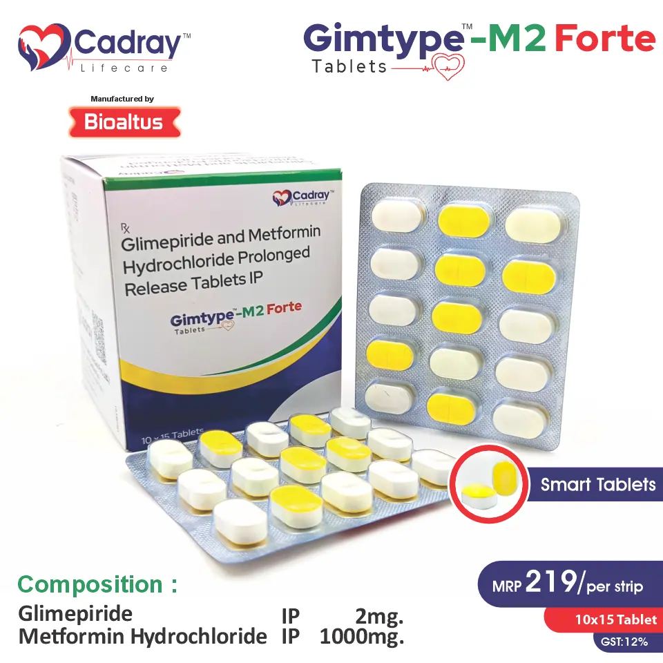 Glimepiride 2mg + Metformin 1000mg SR | Antidiabetic Tablet | Best Price for PCD Pharma Franchise
